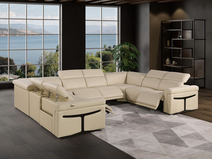 1126 - 8-Piece U-Shaped Sectional Sofa In With 4 Power Recliners &amp; Power Headrests