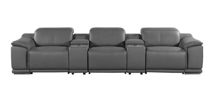 9762 - 5-Piece Modular Power Reclining Sofa And Loveseat Set With 3 Power Recliners In