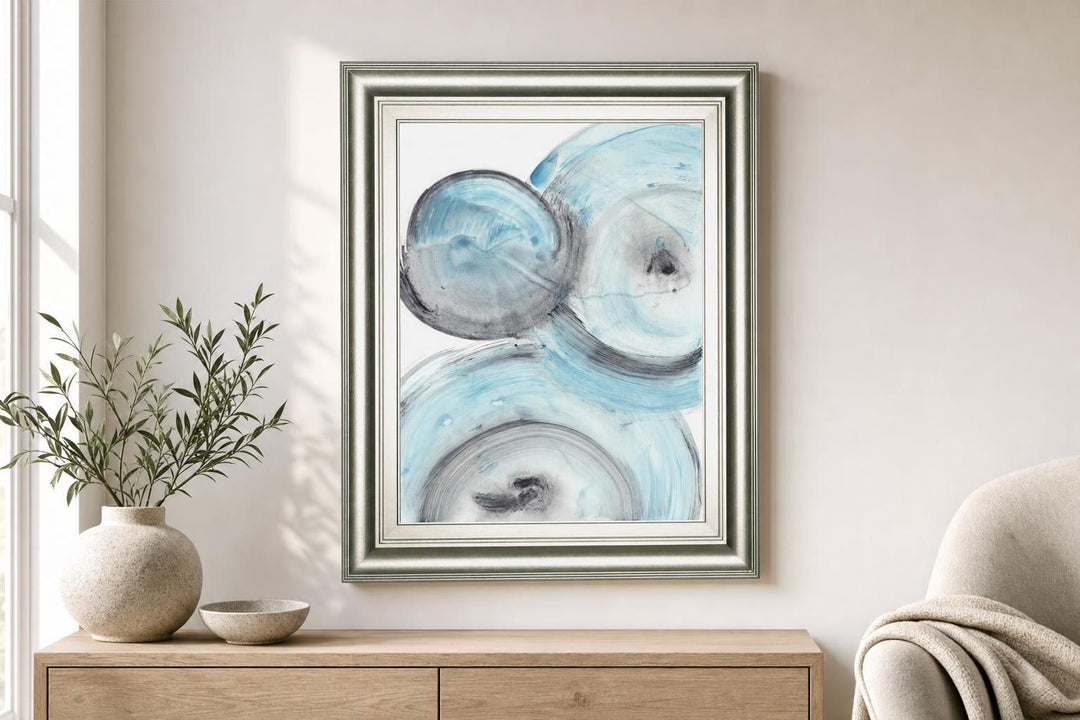 22x26 Ripple Effect IV By Ethan Harper - Light Blue