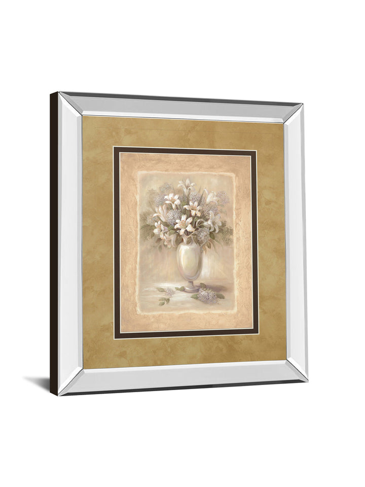 Bounty Il By Vivian Flasch - Mirror Framed Print Wall Art - Light Brown