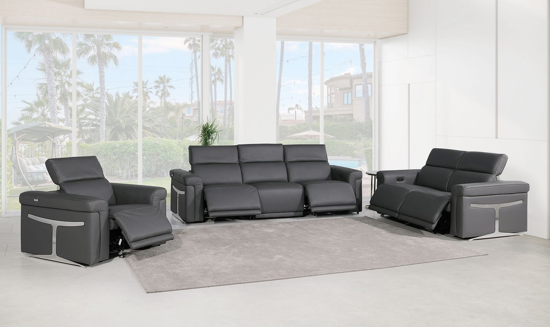 1126 - 6-Piece Modular Power Reclining Sofa, Loveseat &amp; Chair Set In With 5 Power Recliners &amp; Power Headrests