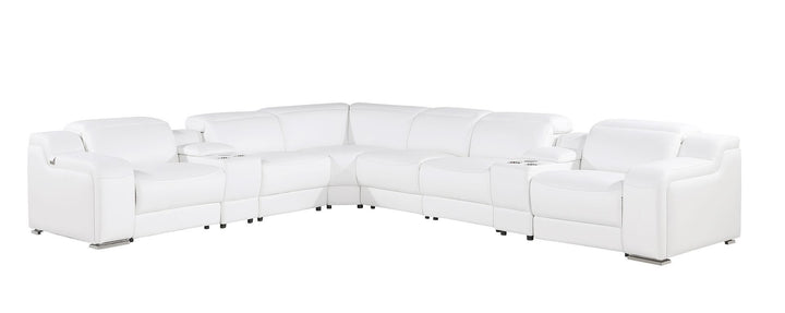 1116 - 8-Piece L-Shaped Sectional Sofa In With 3 Power Recliners &amp; Power Headrests