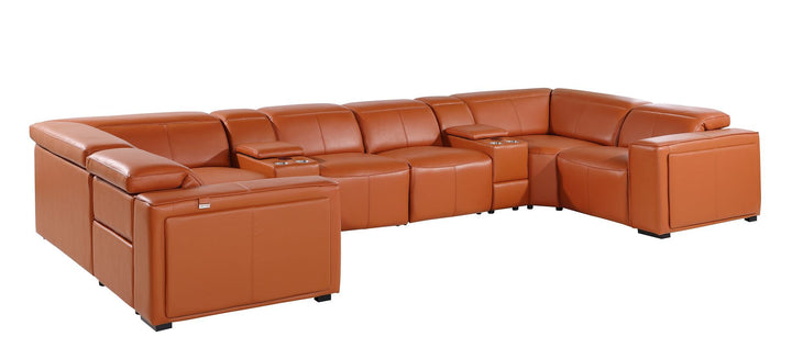 1224 - 8-Piece U-Shaped Sectional Sofa In With 2 Power Recliners &amp; Power Headrests