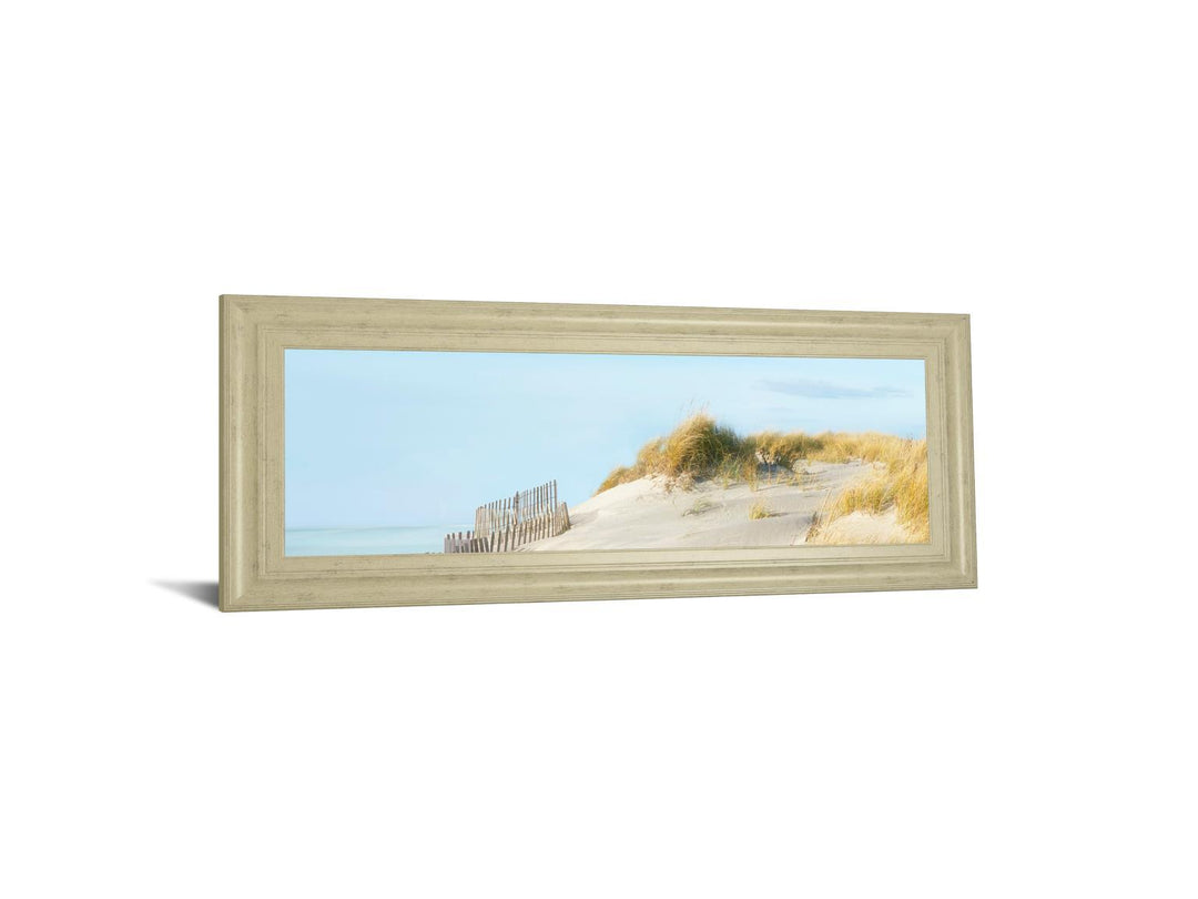 Beachscape L By James Mcloughlin - Framed Print Wall Art - Blue