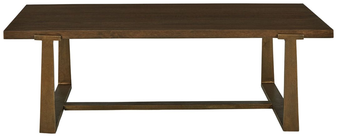 Balintmore - Brown / Gold Finish - Rectangular Cocktail Table