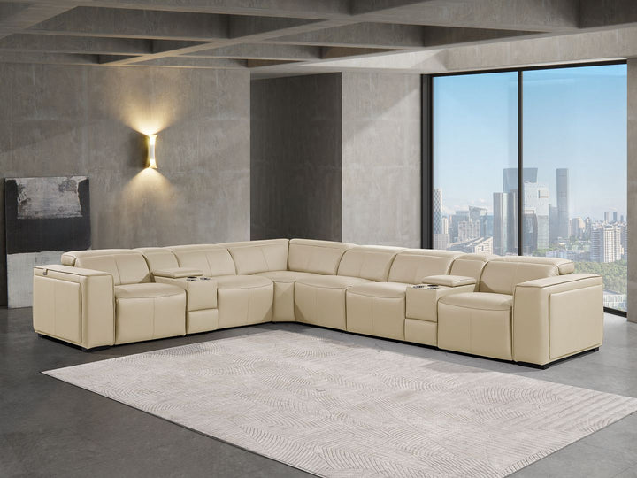 1224 - 8-Piece L-Shaped Sectional Sofa In With 4 Power Recliners & Power Headrests