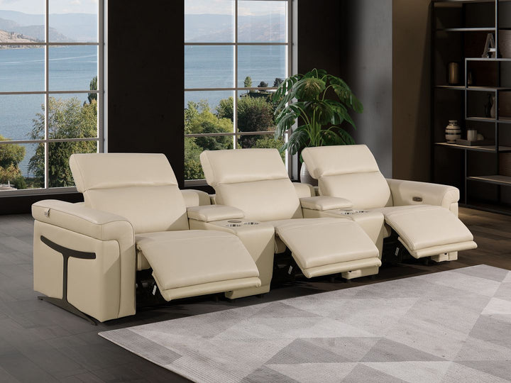 1126 - 5-Piece Modular Power Reclining Sofa In With 3 Power Recliners &amp; Power Headrests