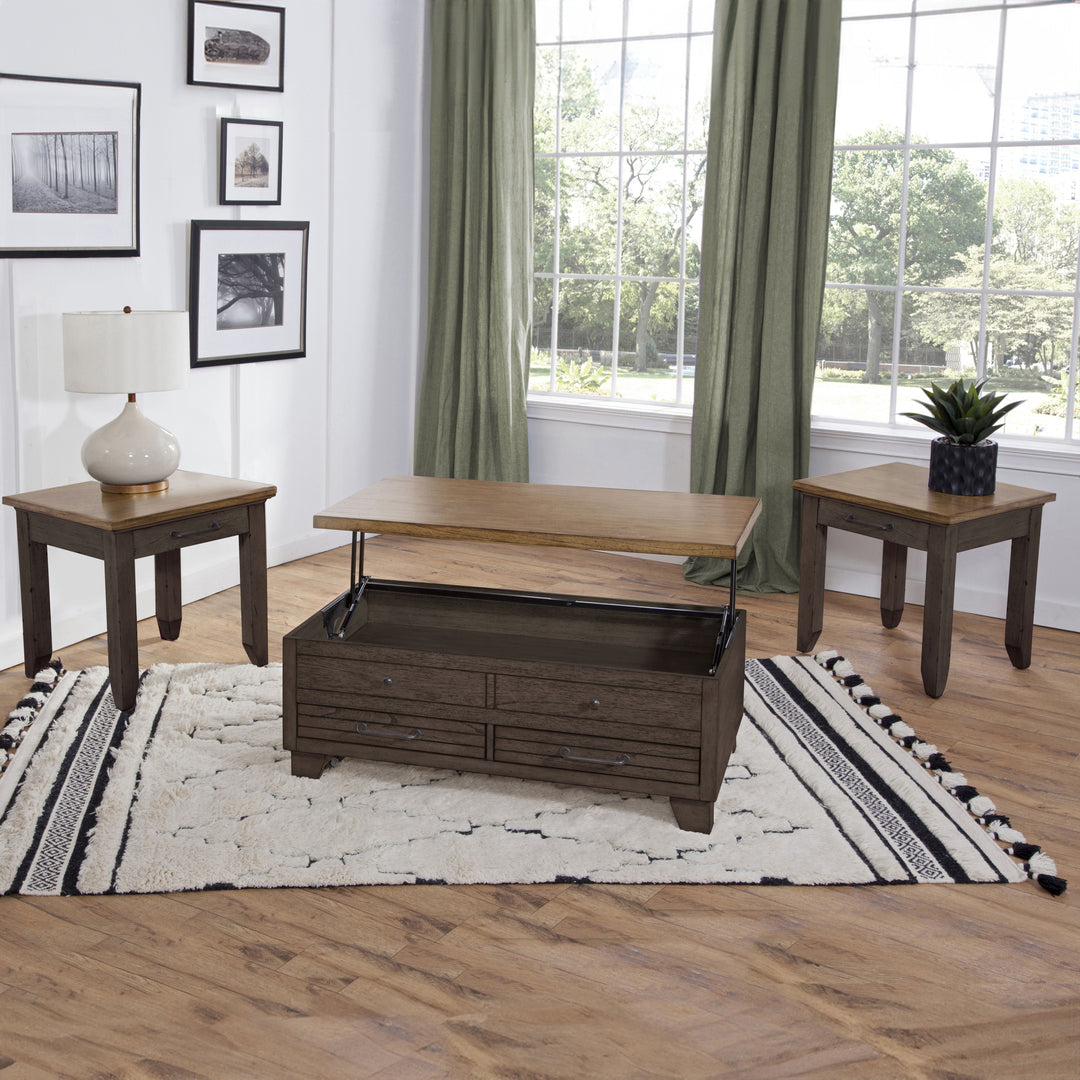 Bear Creek - 3 Piece Table Set - Brown