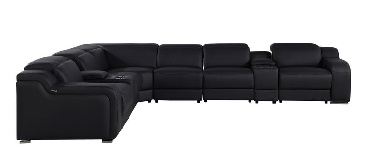 1116 - 8-Piece L-Shaped Sectional Sofa In With 4 Power Recliners &amp; Power Headrests