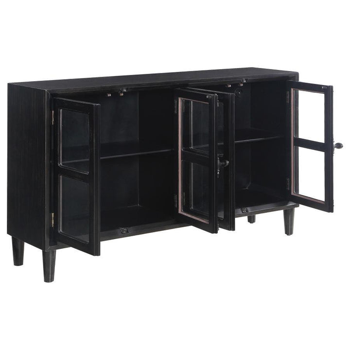 Sylvia - 4 Door Accent Cabinet - Black