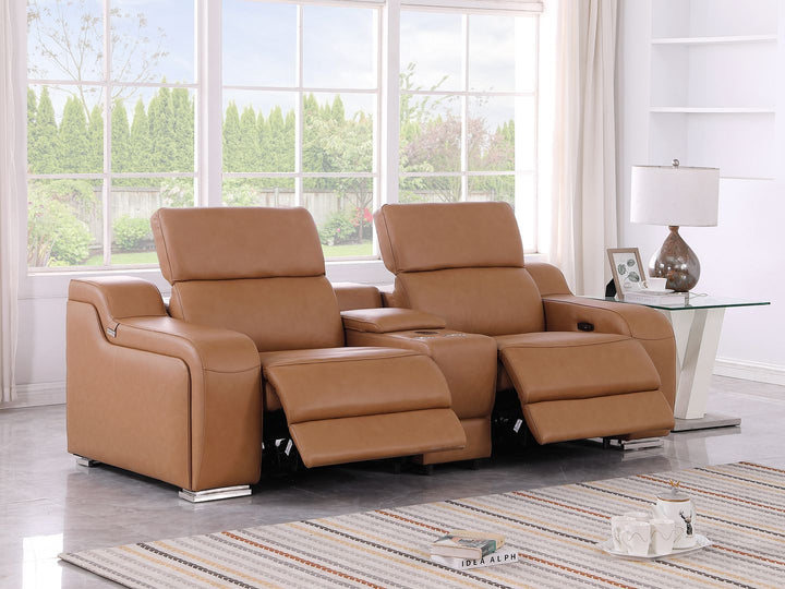 1116 - 3-Piece Modular Power Reclining Console Loveseat In With 2 Power Recliners &amp; Power Headrests
