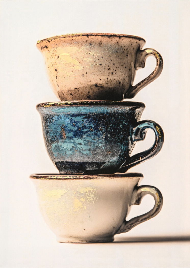 "Rustic Harmony I" Canvas With Glitter - Speckled / Gold Accents