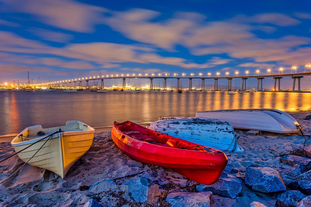 Temp Glass With Foil - San Diego Coronado Bridge - Blue