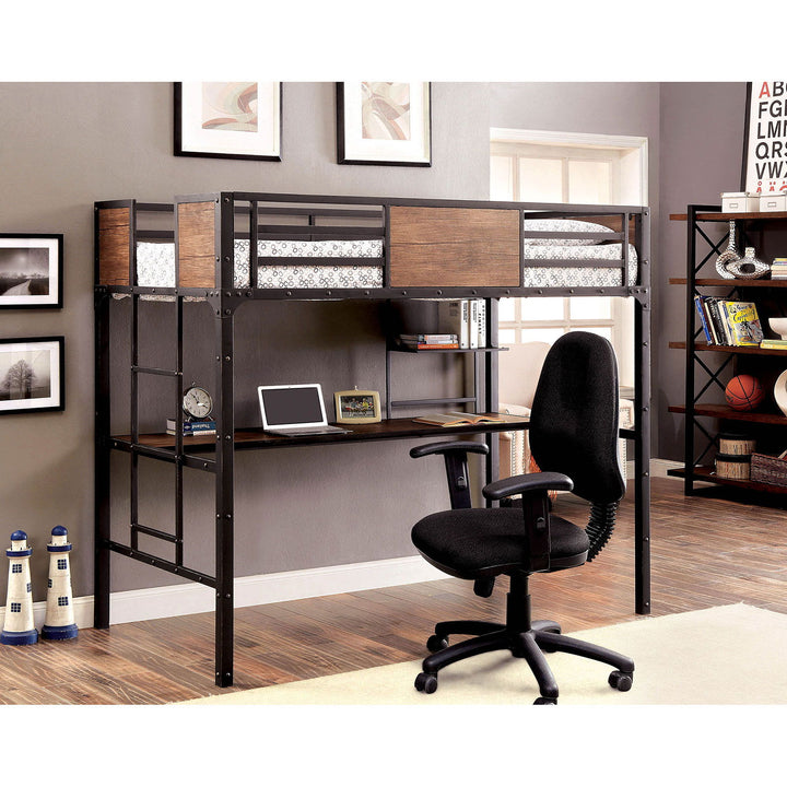 Clapton - Twin Bed With Workstation - Black