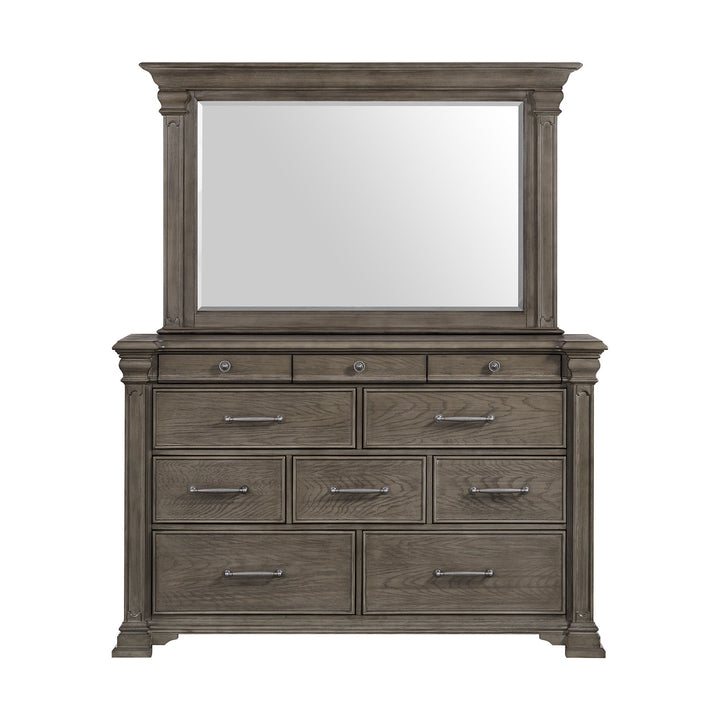 Kings Court - Dresser & Mirror - Gray