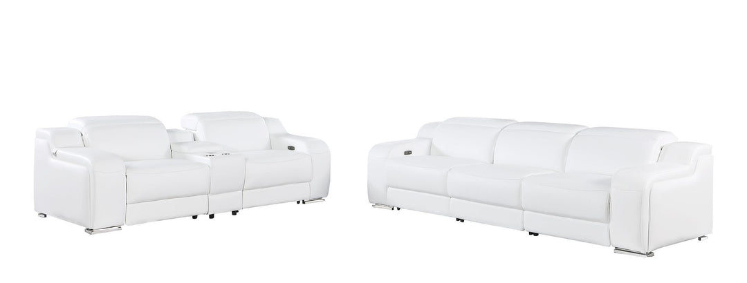 1116 - 6-Piece Modular Power Reclining Sofa And Console Loveseat Set In With 5 Power Recliners &amp; Power Headrests