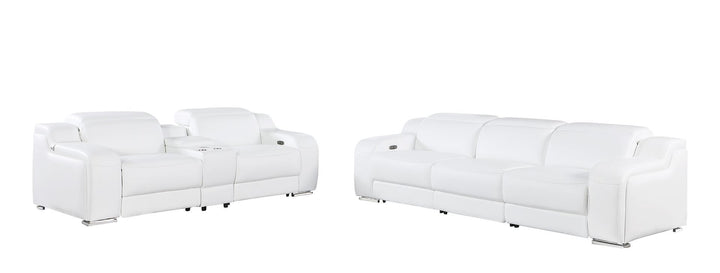 1116 - 6-Piece Modular Power Reclining Sofa And Console Loveseat Set In With 5 Power Recliners &amp; Power Headrests