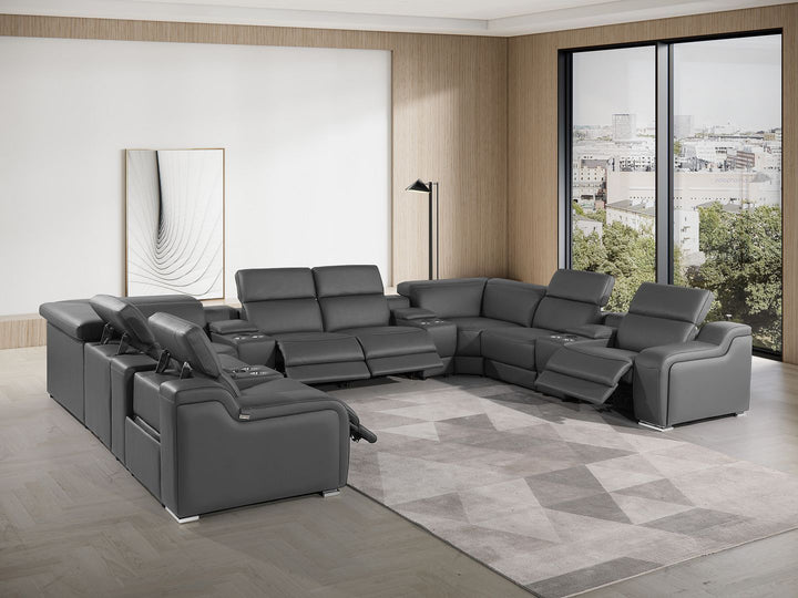 1116 - 12-Piece U-Shaped Sectional Sofa In With 4 Power Recliners &amp; Power Headrests