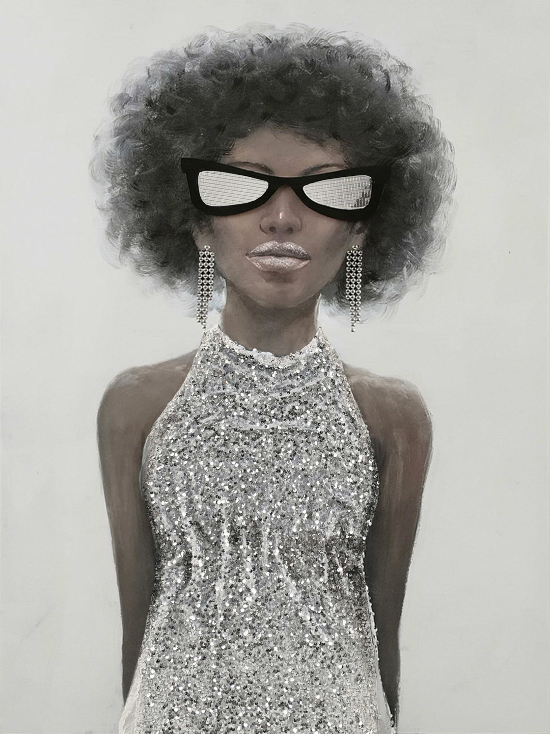 Glam Sparkle Reflection - 30" x 40" Framed Wall Art