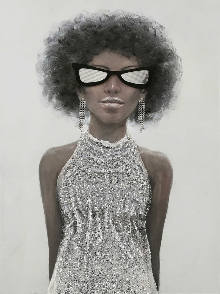 Glam Sparkle Reflection - 30" x 40" Framed Wall Art