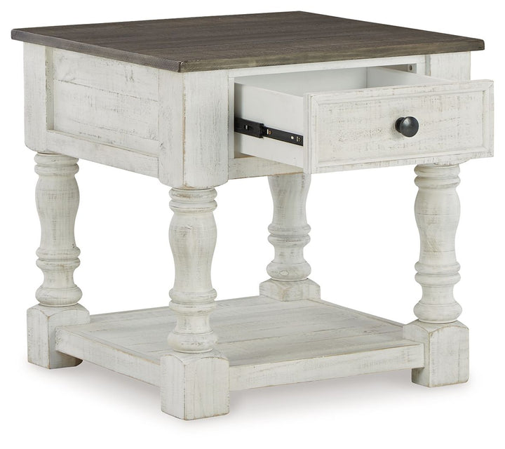 Havalance - Square End Table - White / Gray