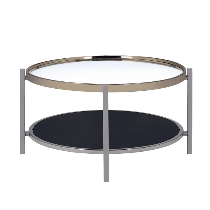 Edith - Round Coffee Table - Dark Nickel