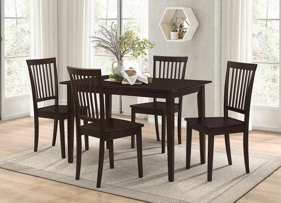 Gomez - 5 Piece Rectangular Dining Table Set - Cappuccino