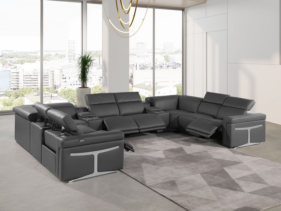 1126 - 10-Piece U-Shaped Sectional Sofa In With 4 Power Recliners &amp; Power Headrests