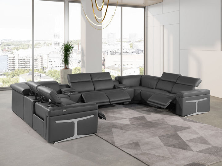 1126 - 10-Piece U-Shaped Sectional Sofa In With 4 Power Recliners &amp; Power Headrests