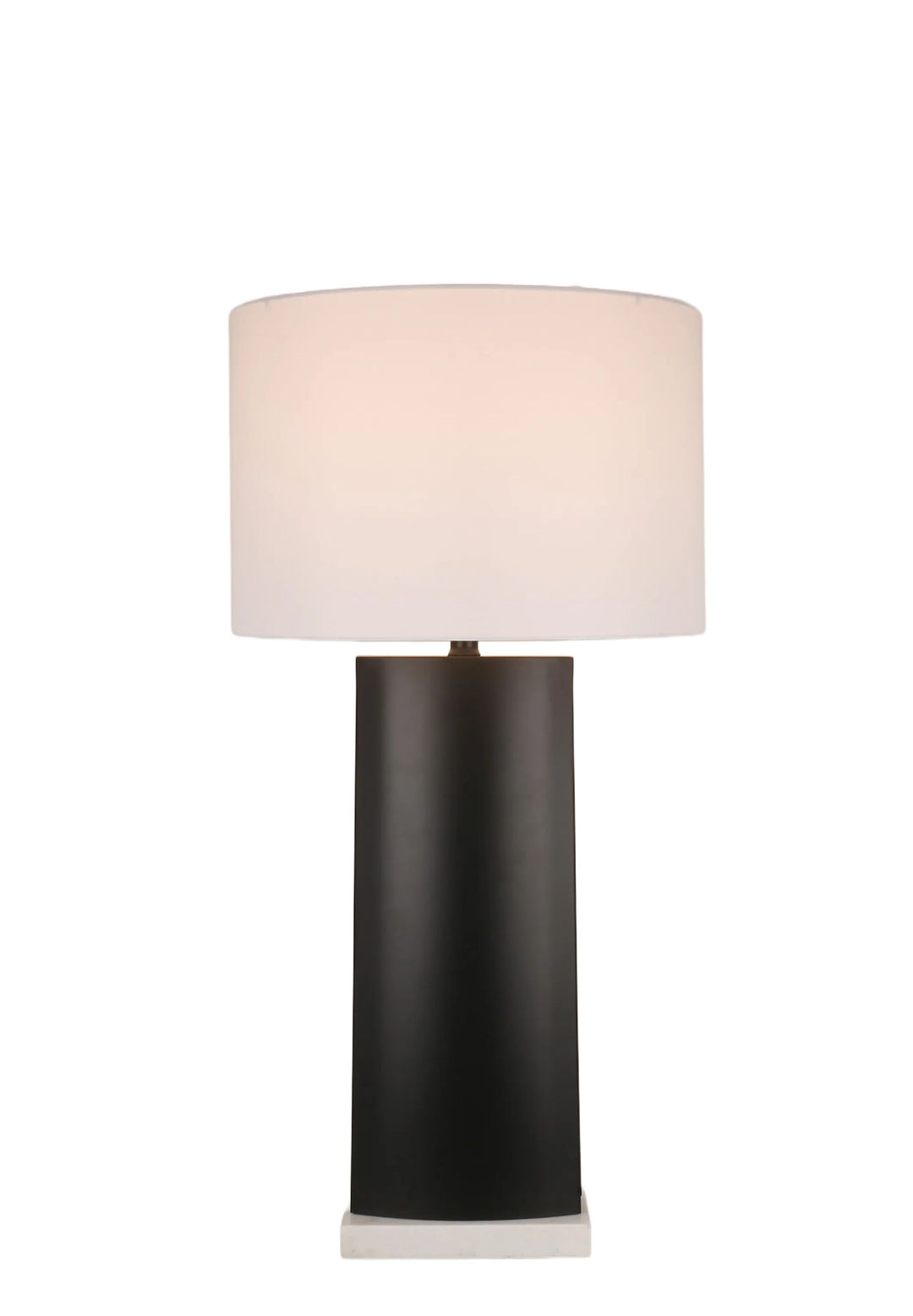 Monolith Aura Metal &amp; Marble Table Lamp (Set of 2) - Matte Black / White Marble