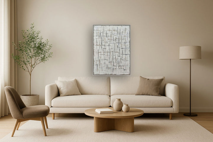 Frosted Crosshatch - 36" x 48" Framed Wall Art