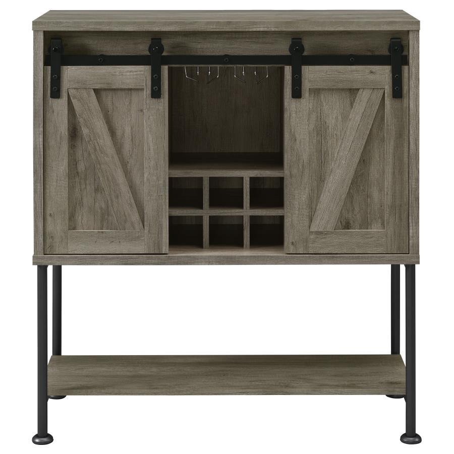 Claremont - Sliding Door Home Bar Wine Cabinet - Gray Driftwood