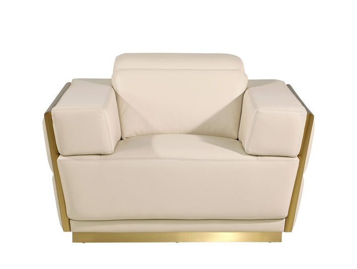 1111 - Leather Chair - Beige