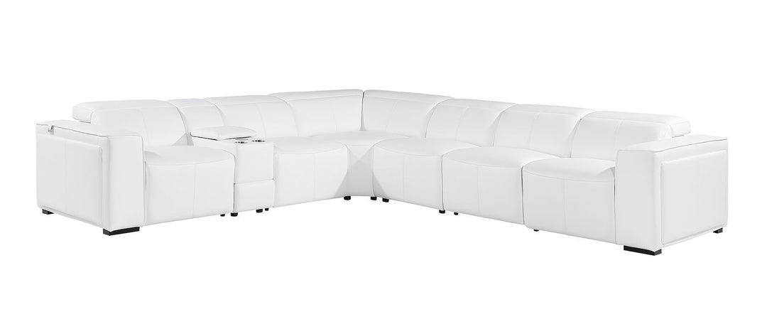 1224 - 7-Piece L-Shaped Sectional Sofa In With 4 Power Recliners &amp; Power Headrests