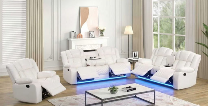 Ace White - 3PC Reclining Set