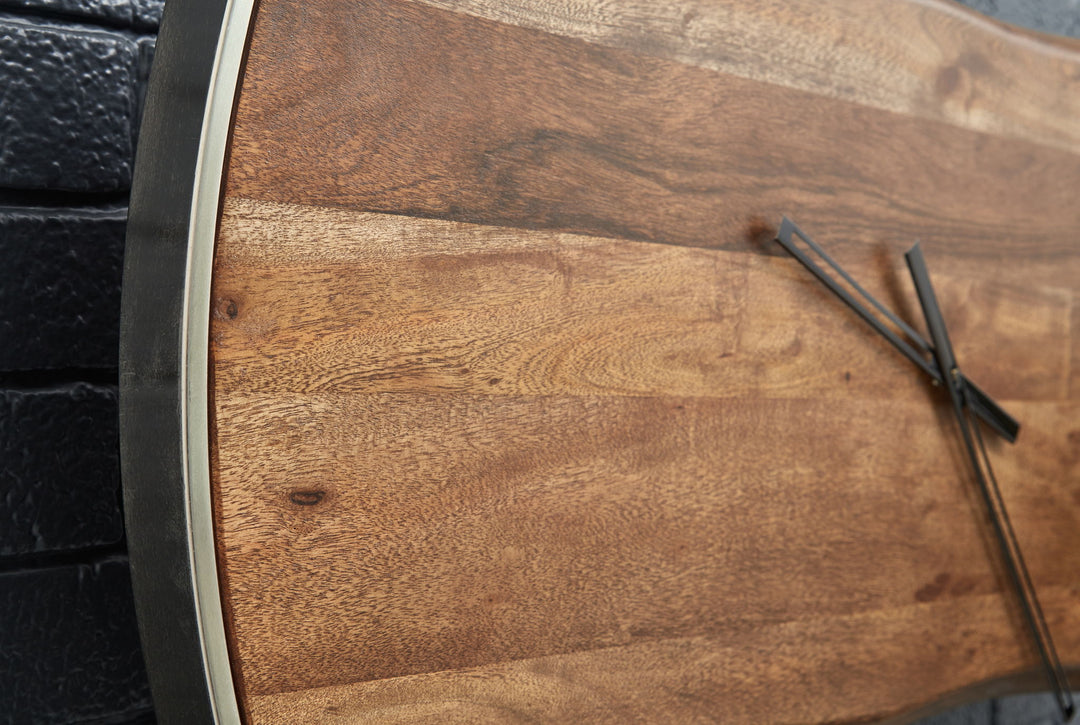 Panchali - Wall Clock - Brown / Silver Finish
