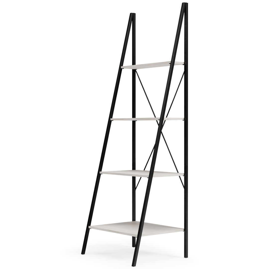 Bayflynn - White / Black - Bookcase - 4 Open Shelves