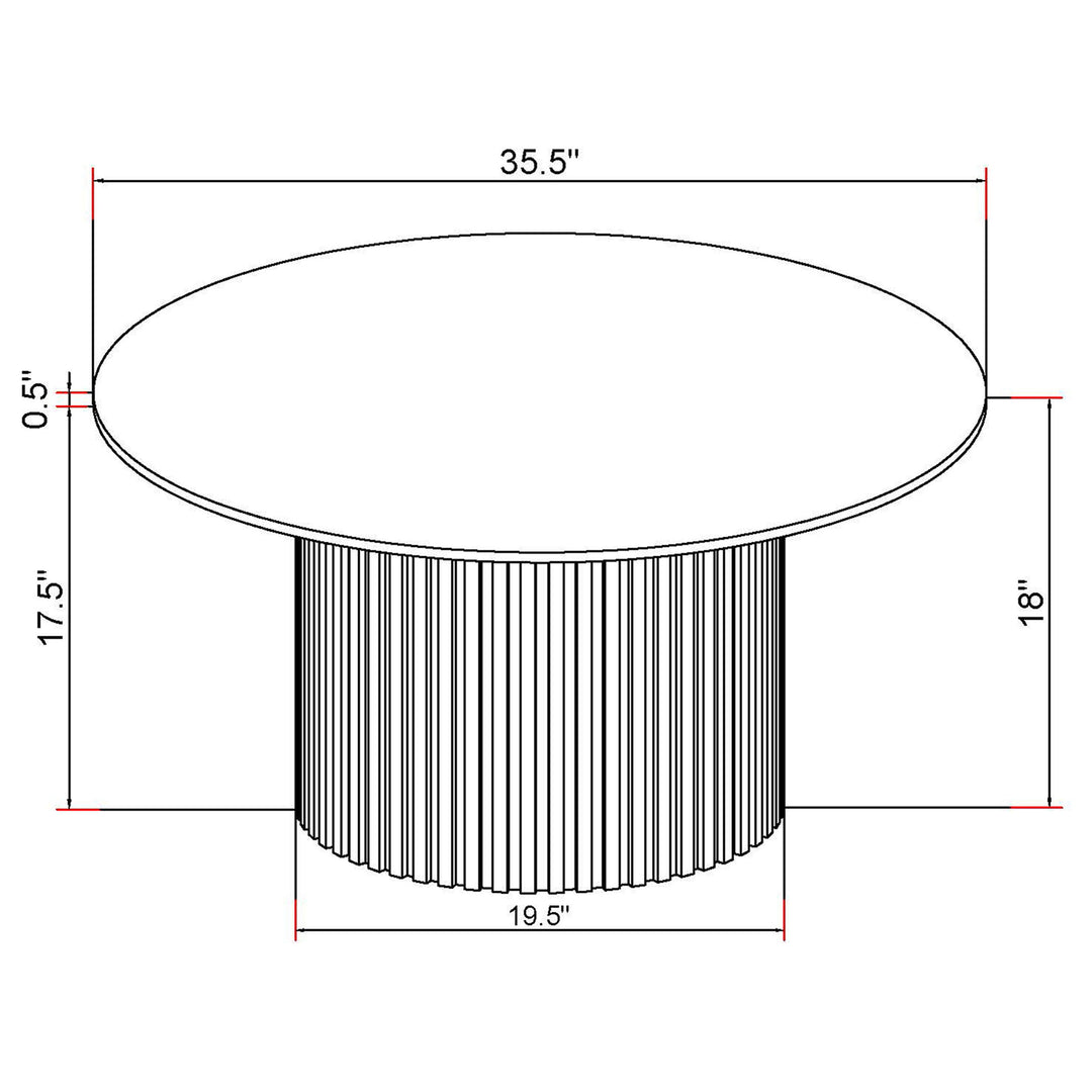 Rowena - Round Sintered Stone Coffee Table - White Faux Marble