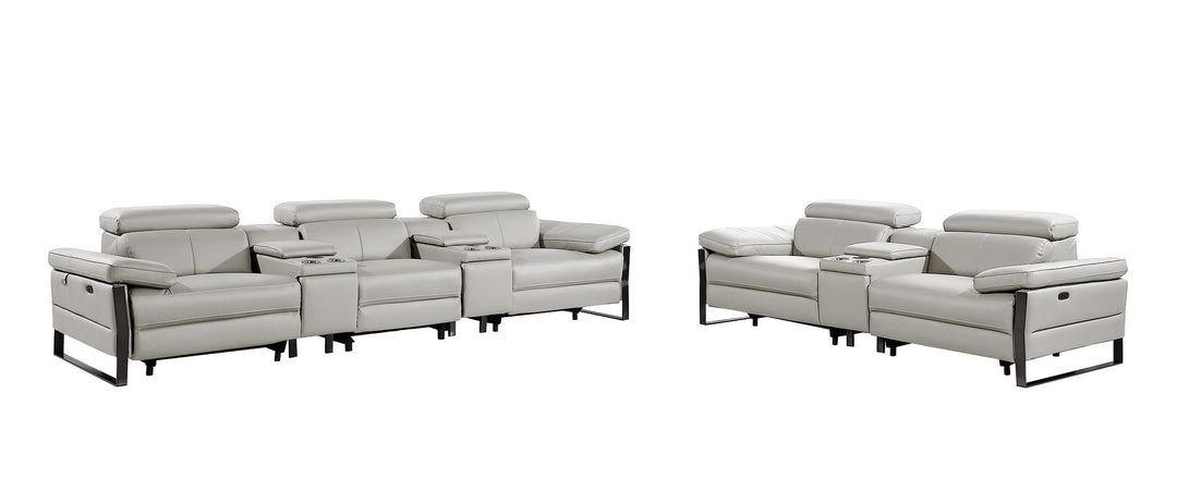 1246 - Modular Power Reclining Dual Console Sofa And Console Loveseat Set With Power Headrests