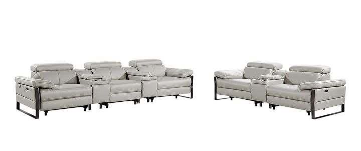 1246 - Modular Power Reclining Dual Console Sofa And Console Loveseat Set With Power Headrests