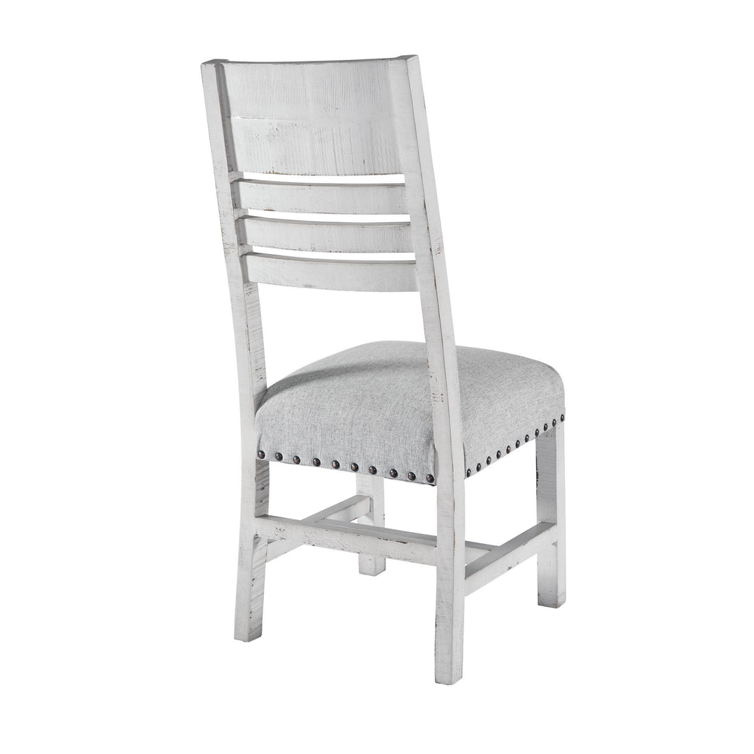 Condesa - Round Dining-White Wooden Back Side Chair (Set of 2) - Distressed White Finish