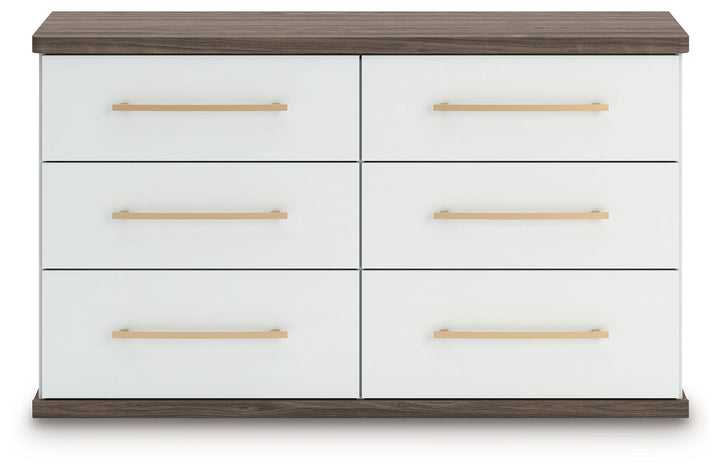 Kendanport - 3 Pc. - Dresser And 2 Nightstands - Brown / White