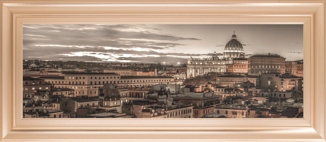 Bella Roma By Frank Assaf - Framed Print Wall Art - Dark Brown