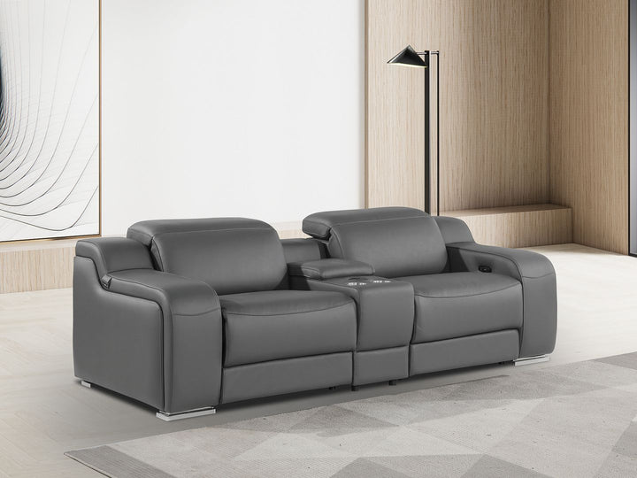 1116 - 3-Piece Modular Power Reclining Console Loveseat In With 2 Power Recliners & Power Headrests