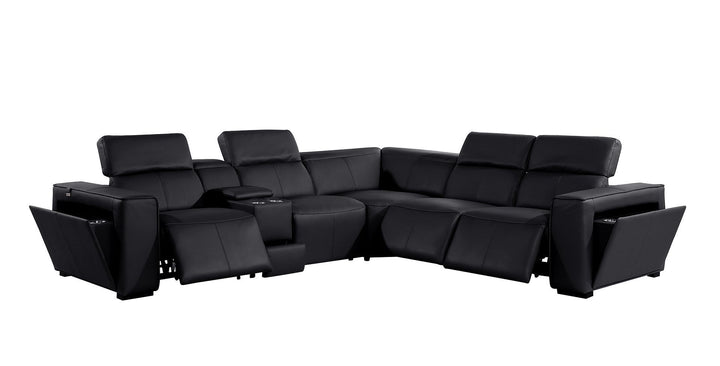 1224 - 6-Piece L-Shaped Sectional Sofa In With 3 Power Recliners &amp; Power Headrests