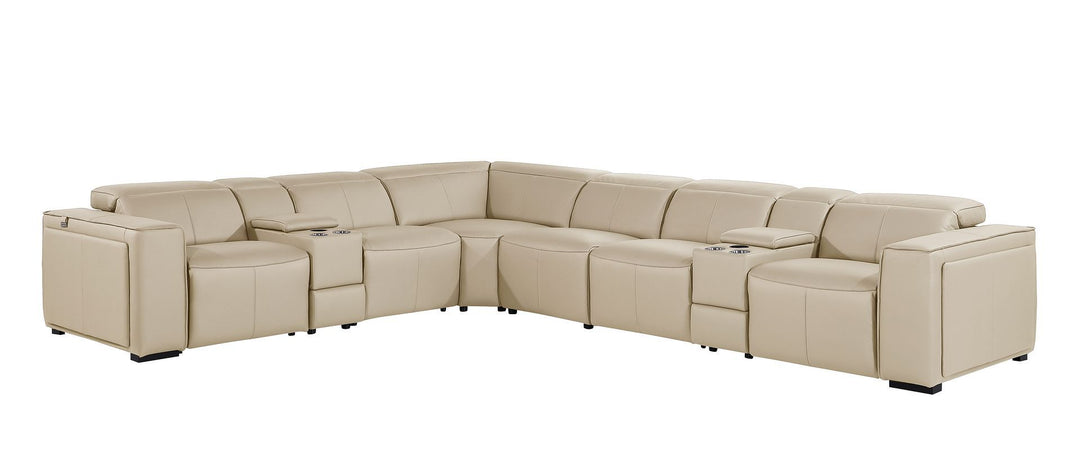 1224 - 8-Piece L-Shaped Sectional Sofa In With 4 Power Recliners &amp; Power Headrests