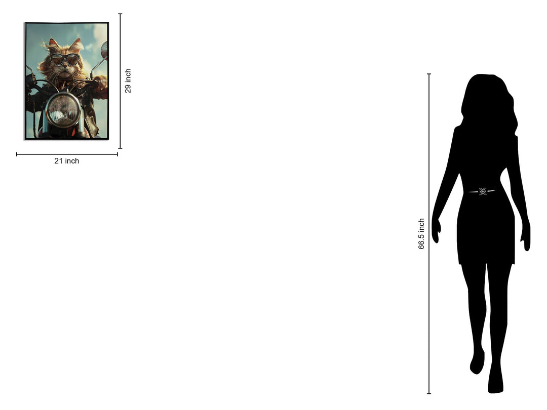 Wind Rider Cat - 21" x 29" Framed Wall Art