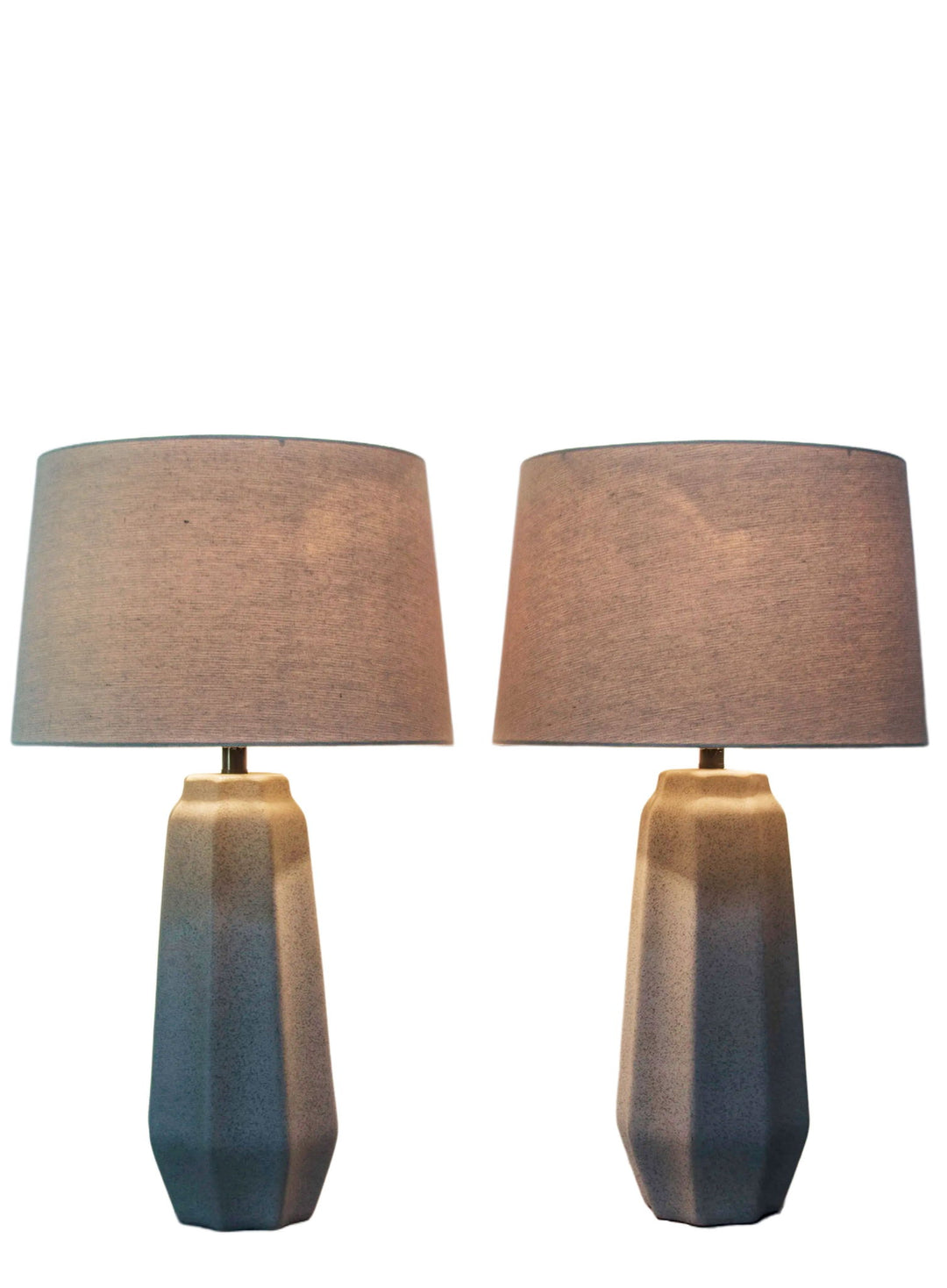 Speckled Stone Ceramic Table Lamp (Set of 2) - Speckled Soft Stone