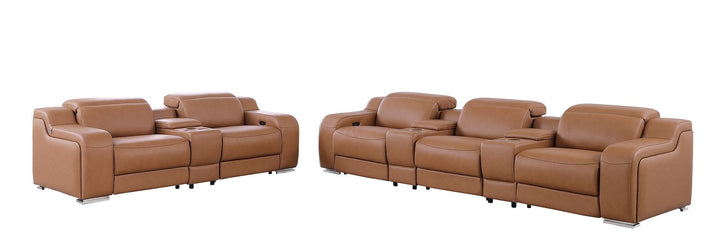 1116 - 8-Piece Modular Power Reclining Sofa, Loveseat &amp; Chair Set In With 5 Power Recliners &amp; Power Headrests