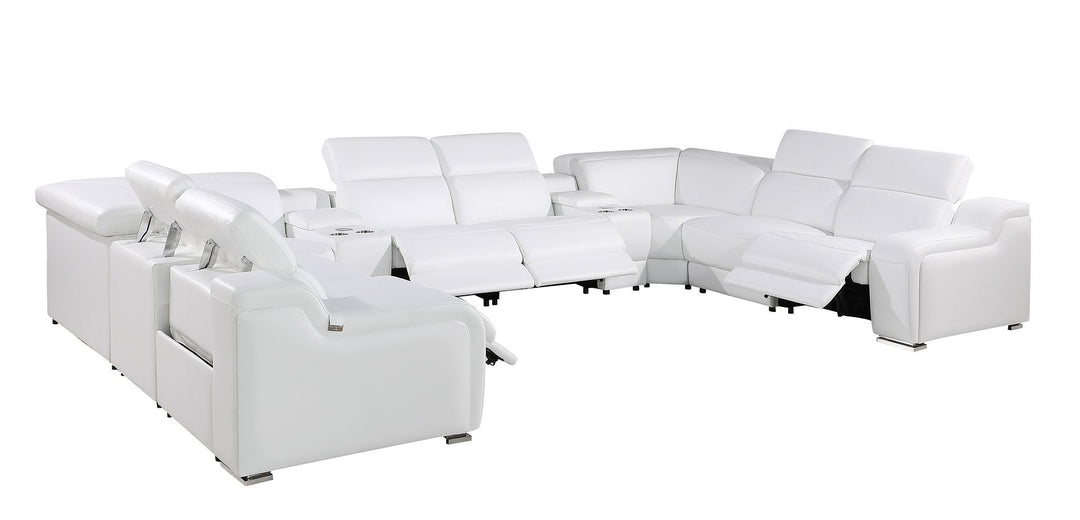 1116 - 10-Piece U-Shaped Sectional Sofa In With 4 Power Recliners &amp; Power Headrests